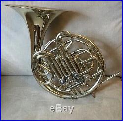 Yamaha 668 Silver-Nickle Full Double French Horn With Original Hard Case