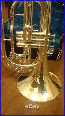 Yamaha Marching French Horn - Silver YHR302M with Case & Mouthpiece Nice