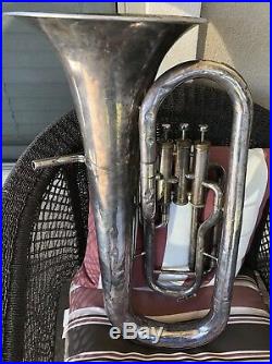 Yamaha YEP201S Euphonium Horn YEP 201 S SILVER Baritone with Case Needs Overhaul