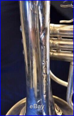 Yamaha YHR-302MS Bb Marching French Horn in Silver Plate with Case #201060
