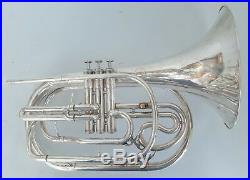 Yamaha YHR-302MS Marching French Horn- Silver Plated #201360 With Case