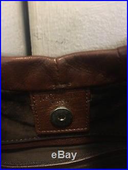 Yves Saint Laurent Brown Leather Handbag With Horn Handle And Silver Hardware
